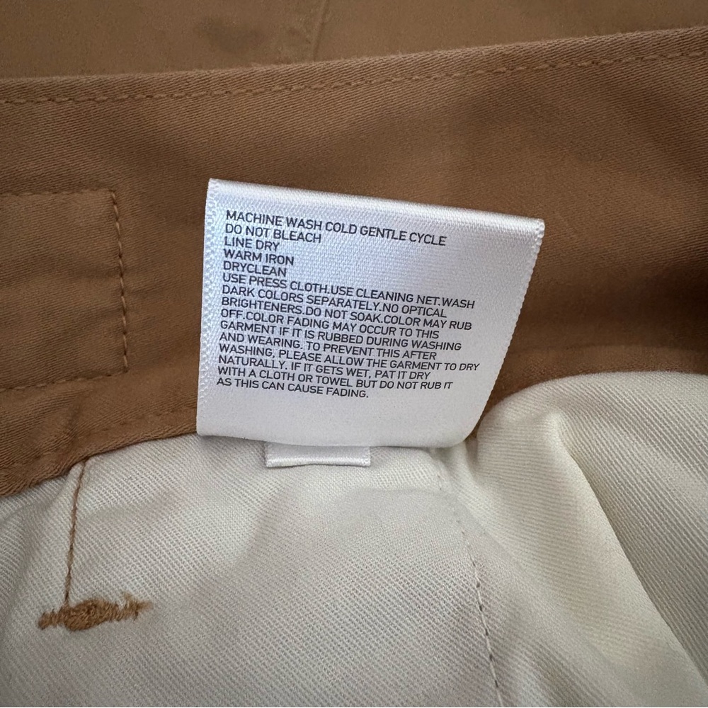 UNIQLO U sz L 33-36 inch Khaki Brown Pleated Cotton Shorts Zip Fly - Picture 14 of 15
